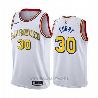 Camiseta Golden State Warriors Stephen Curry NO 30 Classic 2019-20 Blanco - 副本